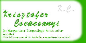 krisztofer csepcsanyi business card