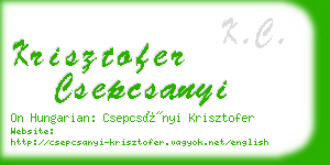 krisztofer csepcsanyi business card